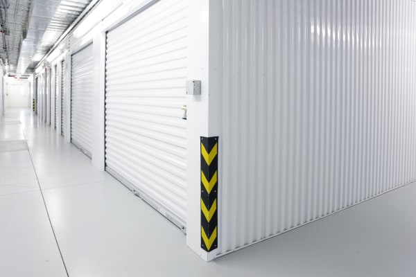 Interior units with white doors at StoreSmart Self-Storage in Durham, North Carolina