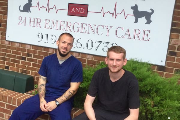 Kennel staff at Raleigh animal hospital