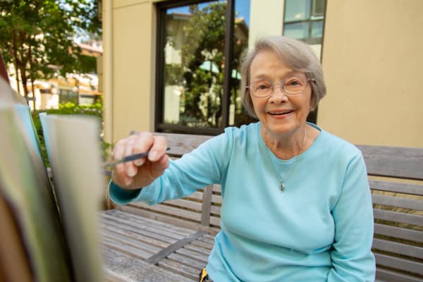 Seniors living a happy life here at Merrill Gardens at Campbell