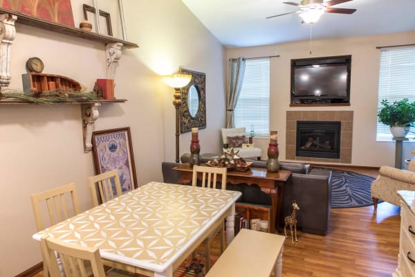 Dining room and living room at Woodland Reserve in Ankeny, Iowa