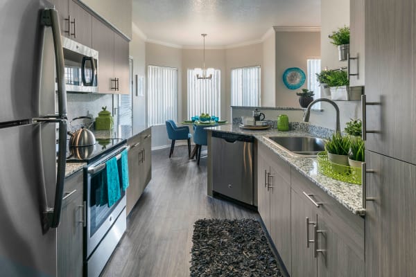 Kitchen leading into the dining room at Mira Santi in Chandler, Arizona