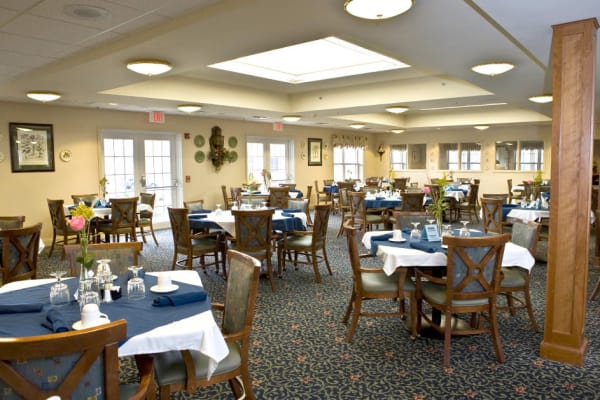 Dining area at the senior facility at Traditions of Hanover in Bethlehem, Pennsylvania