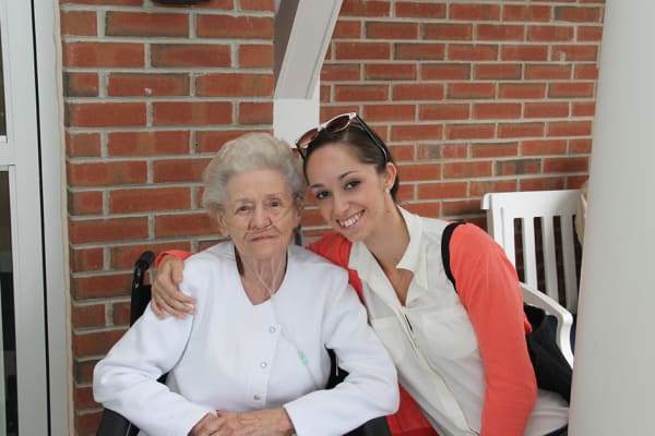 Caretaker and a resident at The Birches at Harleysville in Harleysville, Pennsylvania