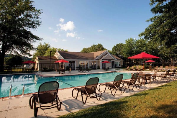 Community swimming pool at The Preserve at Milltown in Downingtown, Pennsylvania