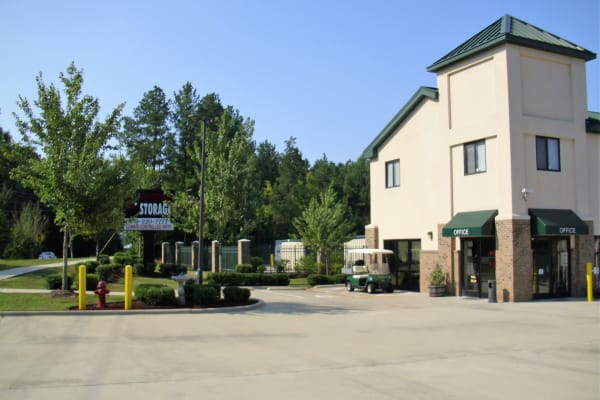 The entrance to Cardinal Self Storage - North Durham building in Durham, North Carolina