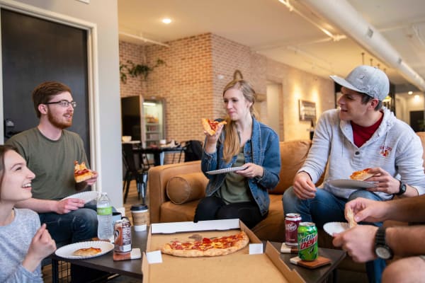 Apartment living room at West Towne in Ames, Iowa