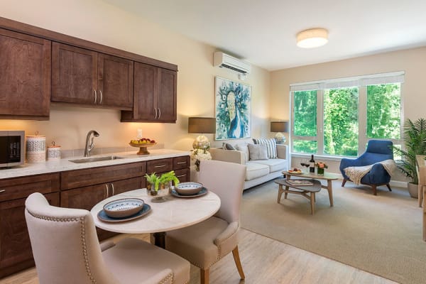 An assisted living apartment at Touchmark in the West Hills in Portland, Oregon