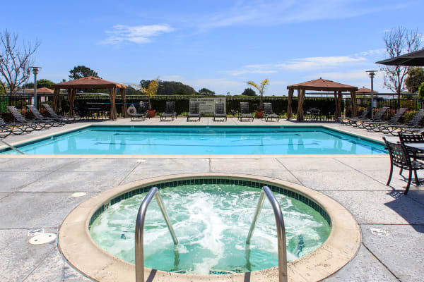 Wonderful community amenities, such as a swimming pool, at Pacific Shores