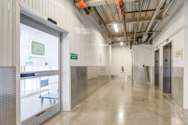 Well lit hallway at Metro Self Storage in Chadds Ford, Pennsylvania