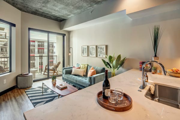 Modern kitchen and countertops at The Local Apartments in Tempe, Arizona