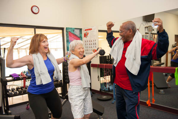 People working out at Westmont Village in Riverside, California