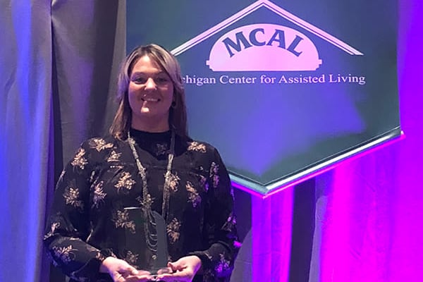 Crystal Sleeter, a house keeper at Brookridge Heights in Marquette, Michigan won a MCAL Hero of Assisted living award!