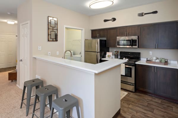 Kitchen and Living Room at Wildreed Apartments in Everett