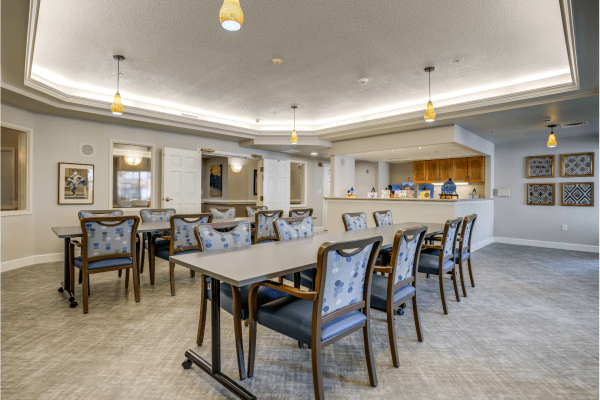 Spacious activity room at Westmont of Fresno in California