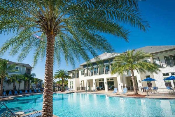 Sparkling swimming pool at Alaqua in Jacksonville, Florida