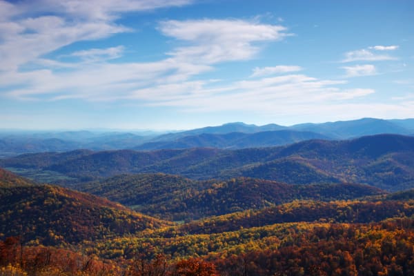 View of the Shenandoah Valley near Harrisonburg in Virginia