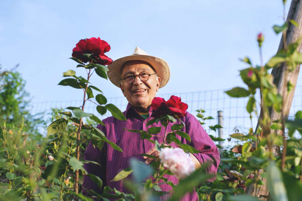 Resident gardening at Westminster Memory Care in Aiken, South Carolina.