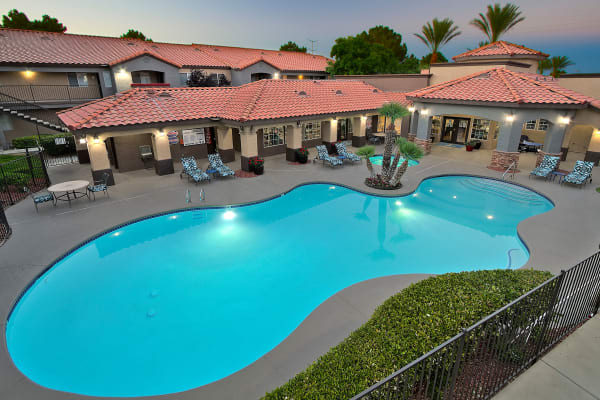 Beautiful swimming pool at Mariner at South Shores in Las Vegas, Nevada