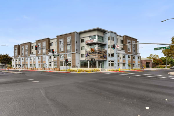Exterior view of complex at night at Elegance at Dublin
