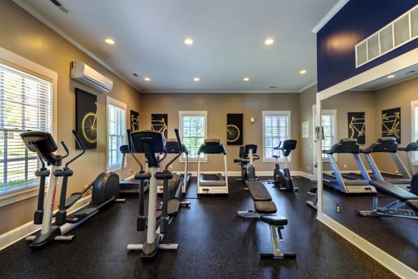 Take a virtual tour of a fitness room at Christopher Wren Apartments & Townhomes in Wexford, Pennsylvania
