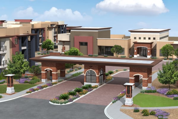 Main entrance to The Crossing at Cooley Station in Gilbert, Arizona