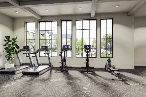 Various cardio machines at The Holston | Apartments in Weaverville, North Carolina