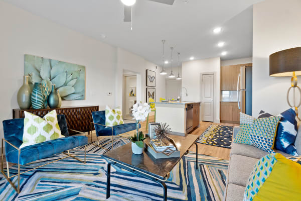 Living room at McCarty Commons in San Marcos, Texas