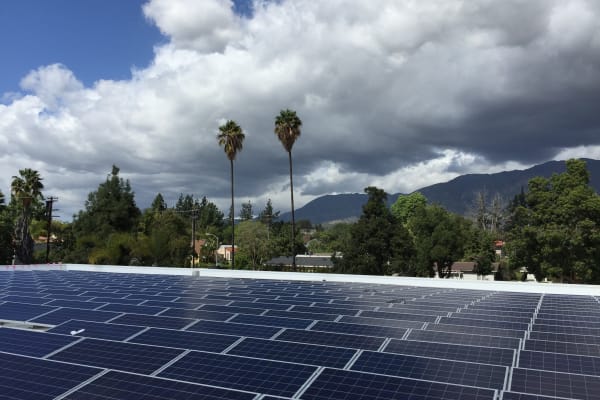 Solar panels at STORBOX Self Storage in Pasadena, California