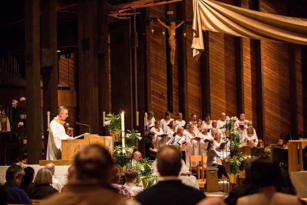 Residents from Aurora on France in a church session in Edina, Minnesota