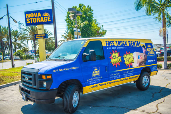 Free truck rentals for customers of Nova Storage in South Gate, California