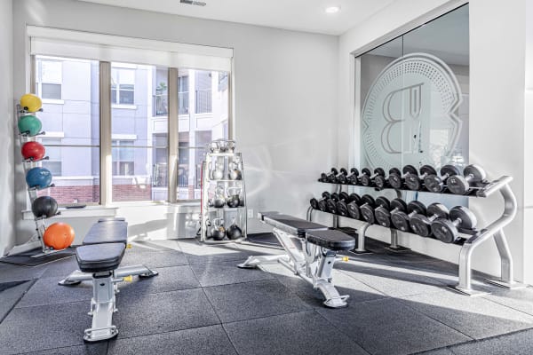 Enjoy apartments with a gym for residents at The Barton | Apartments in Clayton, MO