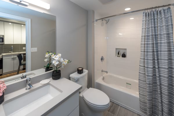 Bathroom with granite countertops at Highbridge in Washington, District of Columbia
