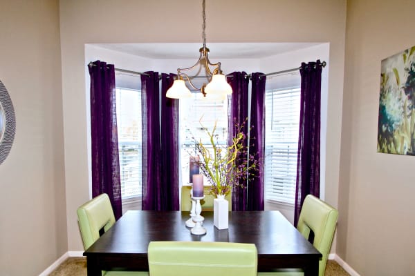 dining room with bay windows at Shoreline Apartments in Virginia Beach Virginia