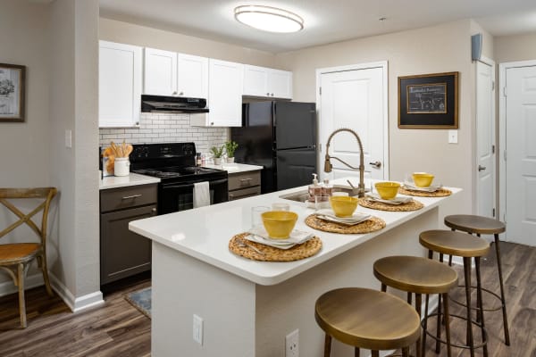 Bar seating at a kitchen island at Heritage at Riverstone in Canton, Georgia