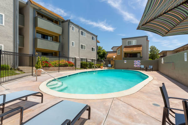 Inviting outdoor swimming pool at Amador Heights in Concord, California