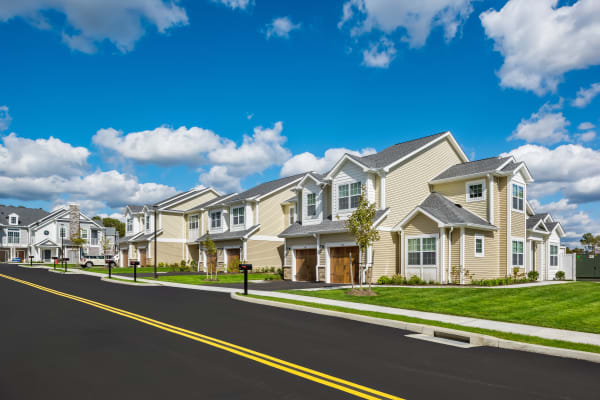 Exterior view of townhome buildings at Cove at Gateway Commons in East Lyme, Connecticut