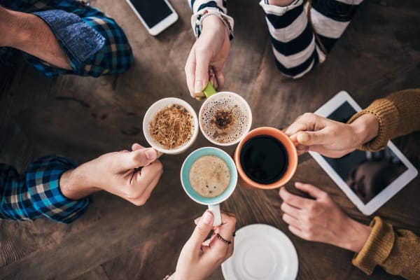 Residents out for a coffee near The Enclave in Tucson, Arizona