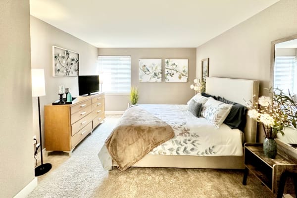 cozy bedroom at Brookside Village Apartments in Virginia Beach, Virginia 