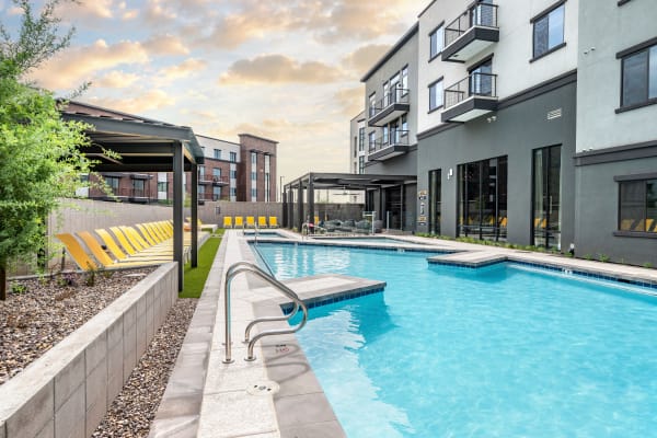 Rendering of residents swimming pool at Brix Warehouse District in Phoenix, Arizona