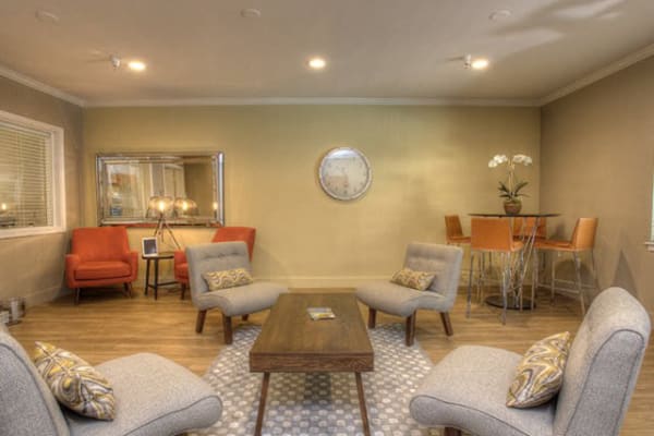 Clubhouse with sitting area at DaVinci Apartments in Davis, California