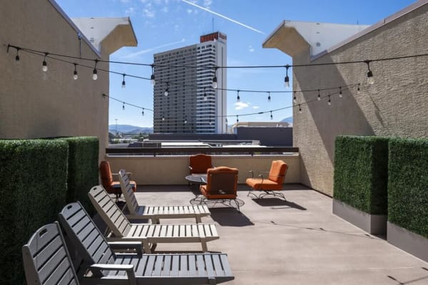 Rooftop lounge at Bridges at Victorian Square in Sparks, Nevada