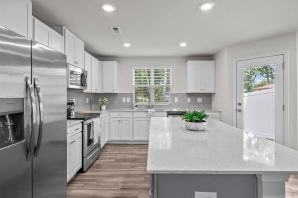 Luxurious kitchen in a model home at Lattitude34 Dillard Creek in Greer, South Carolina