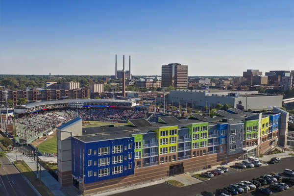 Neighborhood at Outfield Ball Park Lofts in Lansing, Michigan