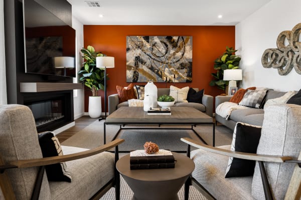 Open concept living room at Seneca at Southern Highlands in Las Vegas, Nevada