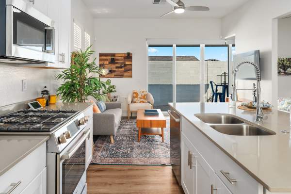 Kitchen and living space at Sobremesa Villas in Surprise, Arizona