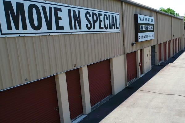 Ground level and Elevator access units at Warrenton Mini Storage in Warrenton, Virginia