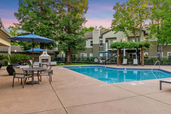 Spa and swimming pool at Waterford Place in Folsom, California