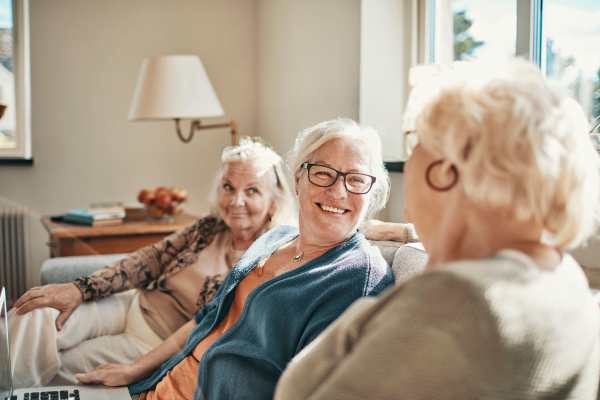 Senior women laughing together