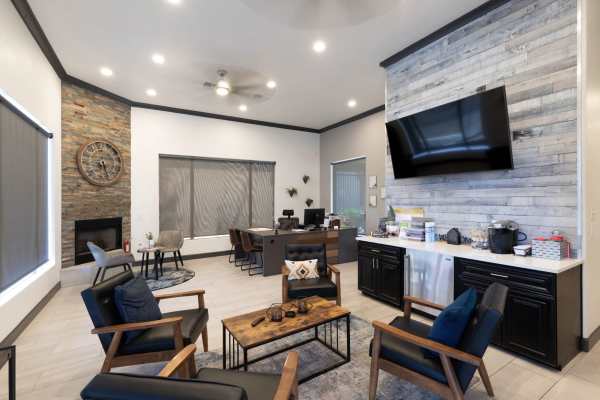 Community lounge area at Sol District in Phoenix, Arizona