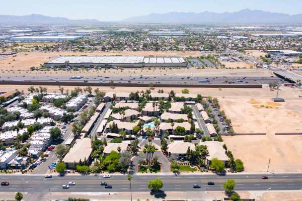 Ariel view of the house at Sol District in Phoenix, Arizona
